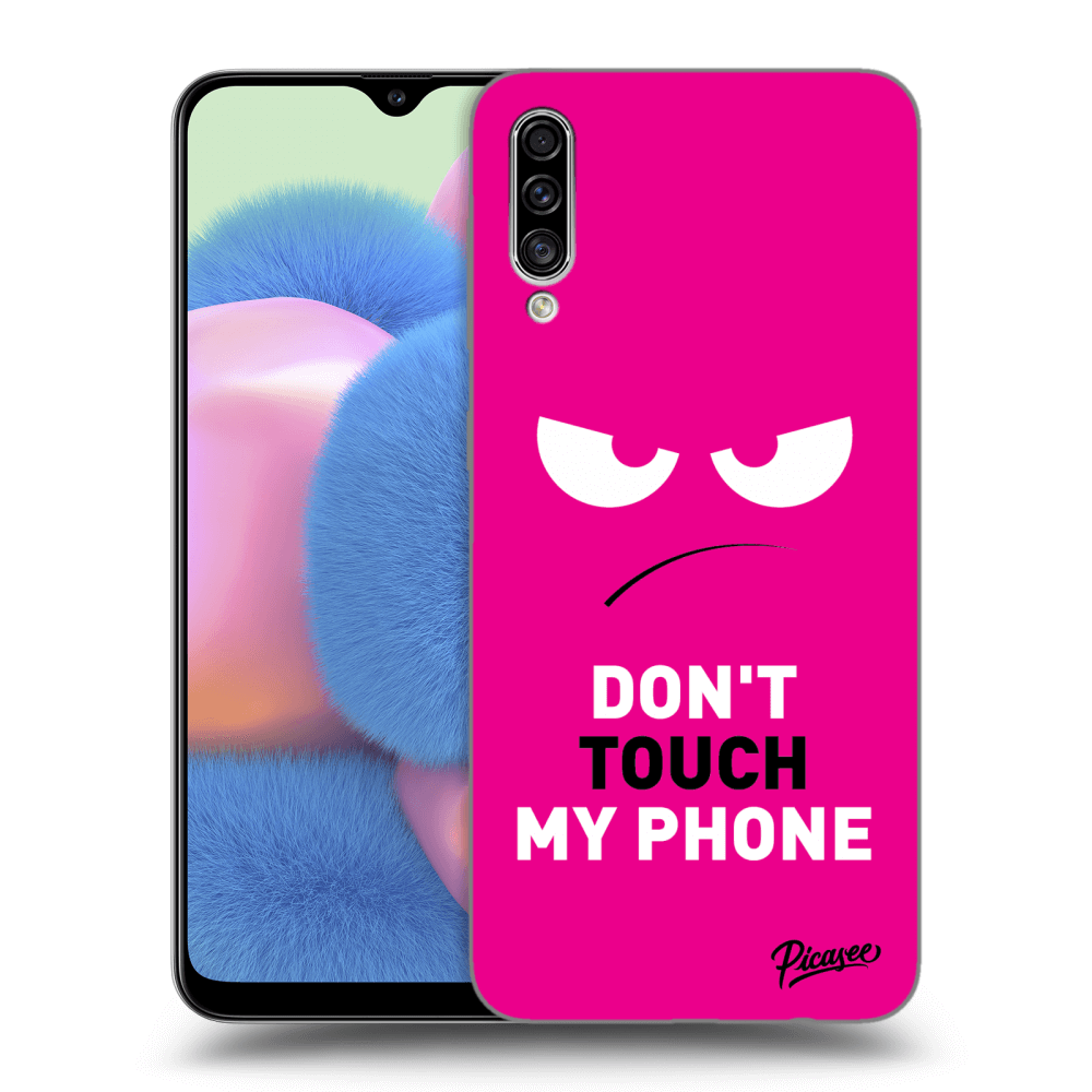 Picasee Samsung Galaxy A30s A307F Hülle - Transparentes Silikon - Angry Eyes - Pink