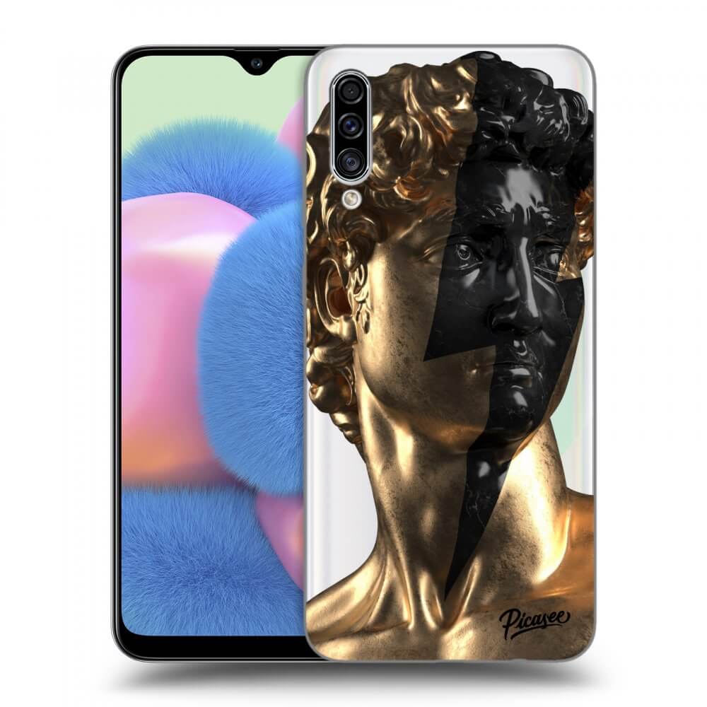 Picasee Samsung Galaxy A30s A307F Hülle - Transparentes Silikon - Wildfire - Gold