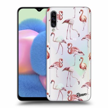 Picasee Samsung Galaxy A30s A307F Hülle - Transparentes Silikon - Flamingos