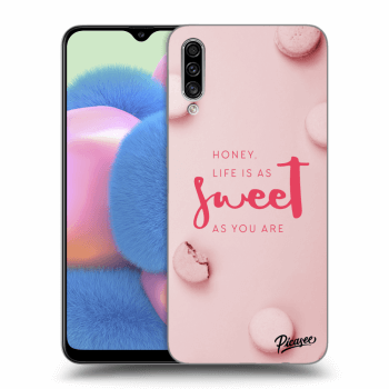 Picasee Samsung Galaxy A30s A307F Hülle - Schwarzes Silikon - Life is as sweet as you are