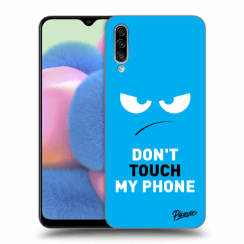 Picasee Samsung Galaxy A30s A307F Hülle - Schwarzes Silikon - Angry Eyes - Blue