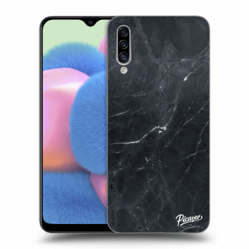 Picasee Samsung Galaxy A30s A307F Hülle - Schwarzes Silikon - Black marble