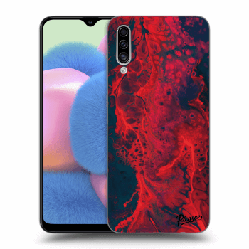 Picasee Samsung Galaxy A30s A307F Hülle - Transparentes Silikon - Organic red