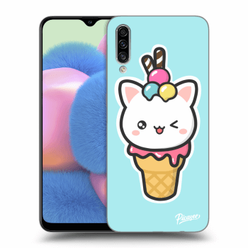 Picasee Samsung Galaxy A30s A307F Hülle - Transparentes Silikon - Ice Cream Cat