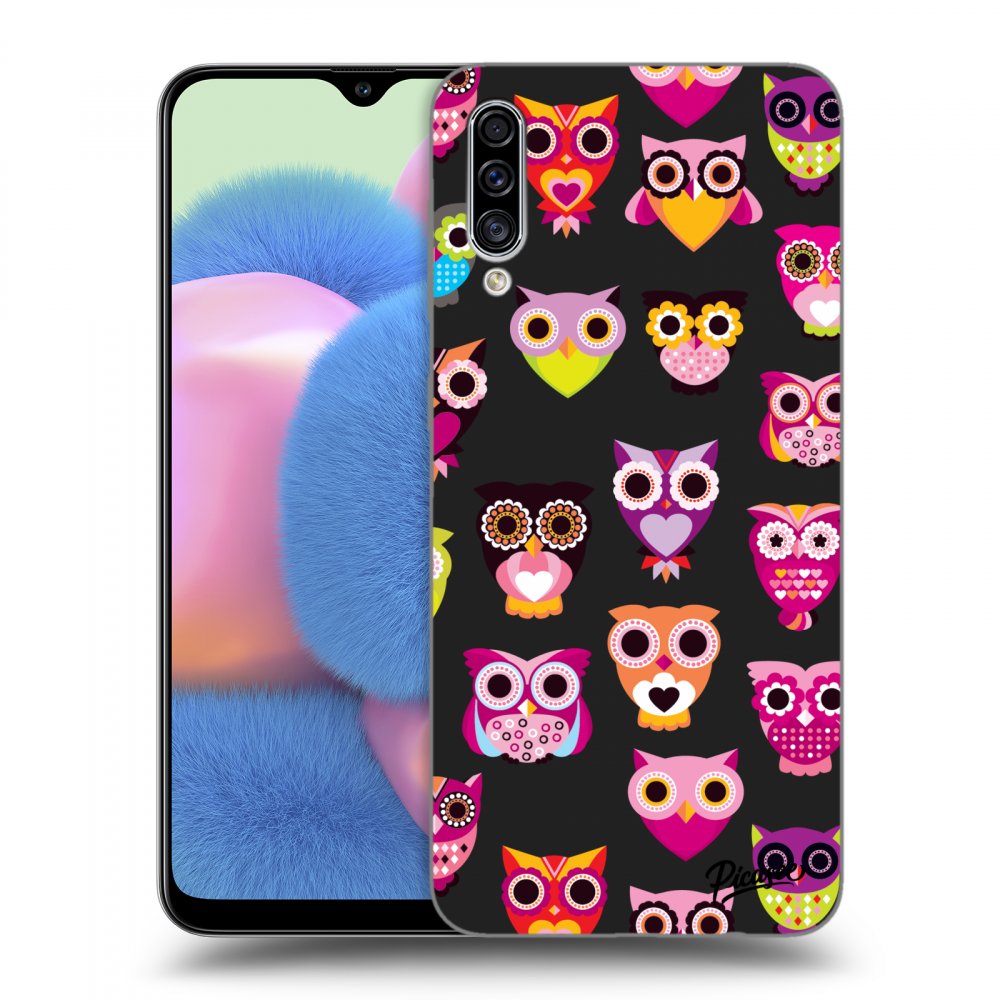 Picasee Samsung Galaxy A30s A307F Hülle - Schwarzes Silikon - Owls