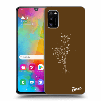 Picasee Samsung Galaxy A41 A415F Hülle - Schwarzes Silikon - Brown flowers