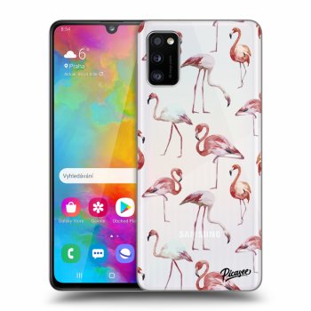 Picasee Samsung Galaxy A41 A415F Hülle - Transparentes Silikon - Flamingos