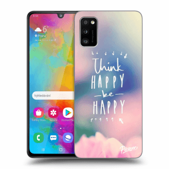 Picasee Samsung Galaxy A41 A415F Hülle - Schwarzes Silikon - Think happy be happy