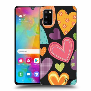 Picasee Samsung Galaxy A41 A415F Hülle - Schwarzes Silikon - Colored heart