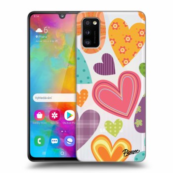 Picasee Samsung Galaxy A41 A415F Hülle - Transparentes Silikon - Colored heart