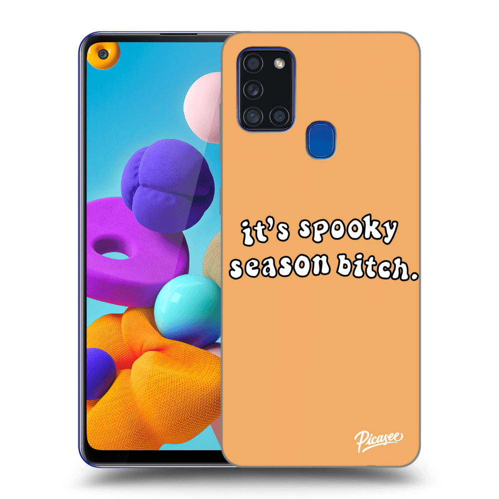 Picasee Samsung Galaxy A21s Hülle - Transparentes Silikon - Spooky season