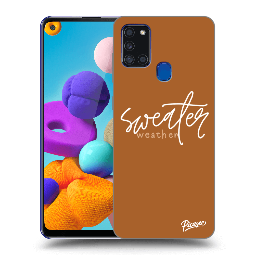Picasee Samsung Galaxy A21s Hülle - Transparentes Silikon - Sweater weather