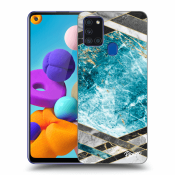 Picasee ULTIMATE CASE für Samsung Galaxy A21s - Blue geometry