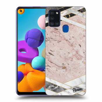 Hülle für Samsung Galaxy A21s - Pink geometry