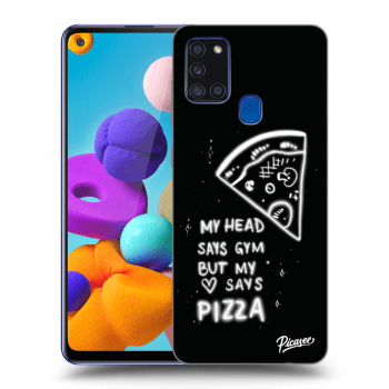 Picasee Samsung Galaxy A21s Hülle - Schwarzes Silikon - Pizza