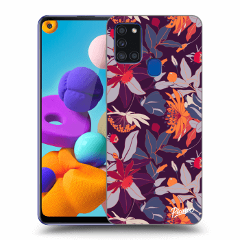 Hülle für Samsung Galaxy A21s - Purple Leaf