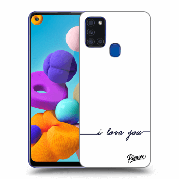 Picasee Samsung Galaxy A21s Hülle - Transparentes Silikon - I love you