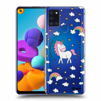 Picasee Samsung Galaxy A21s Hülle - Transparentes Silikon - Unicorn star heaven
