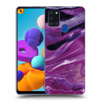 Hülle für Samsung Galaxy A21s - Purple glitter