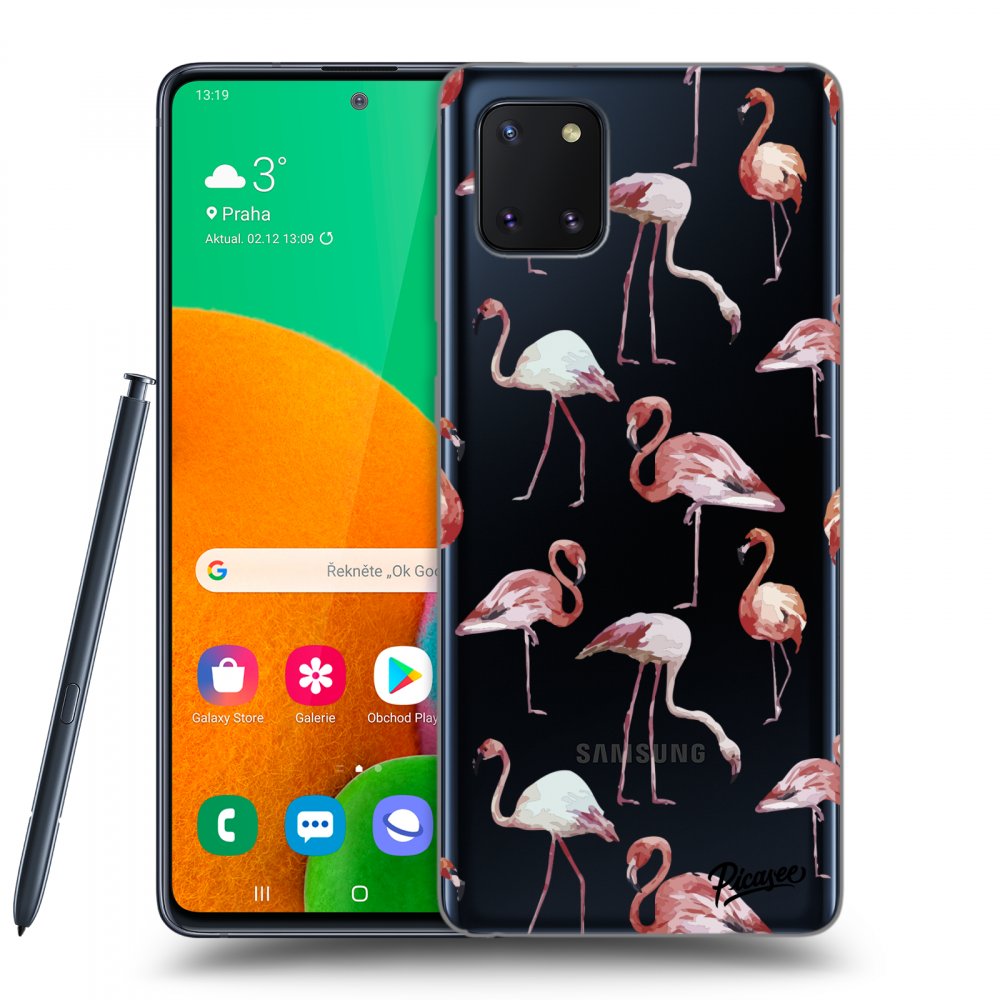 Picasee Samsung Galaxy Note 10 Lite N770F Hülle - Transparentes Silikon - Flamingos