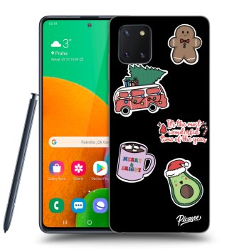 Picasee Samsung Galaxy Note 10 Lite N770F Hülle - Schwarzes Silikon - Christmas Stickers
