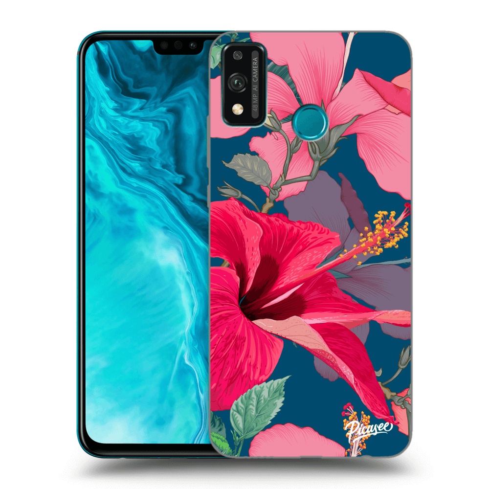 Picasee Honor 9X Lite Hülle - Transparentes Silikon - Hibiscus