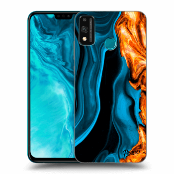 Picasee Honor 9X Lite Hülle - Transparentes Silikon - Gold blue