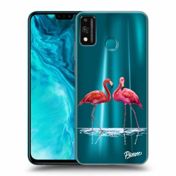 Hülle für Honor 9X Lite - Flamingos zu zweit