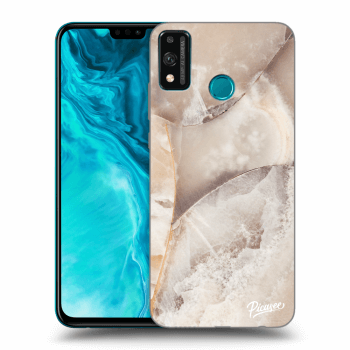 Picasee Honor 9X Lite Hülle - Schwarzes Silikon - Cream marble