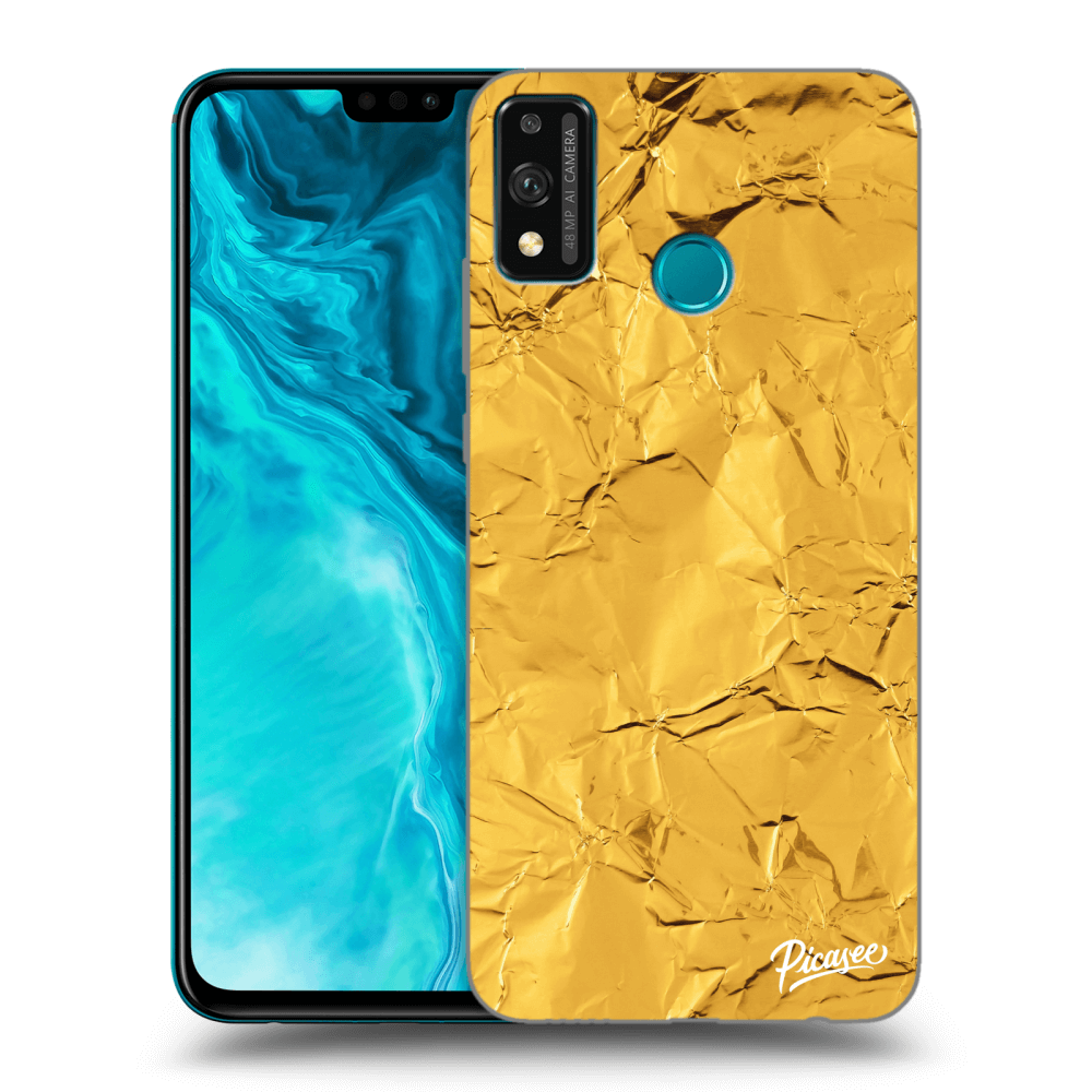 Picasee Honor 9X Lite Hülle - Transparentes Silikon - Gold