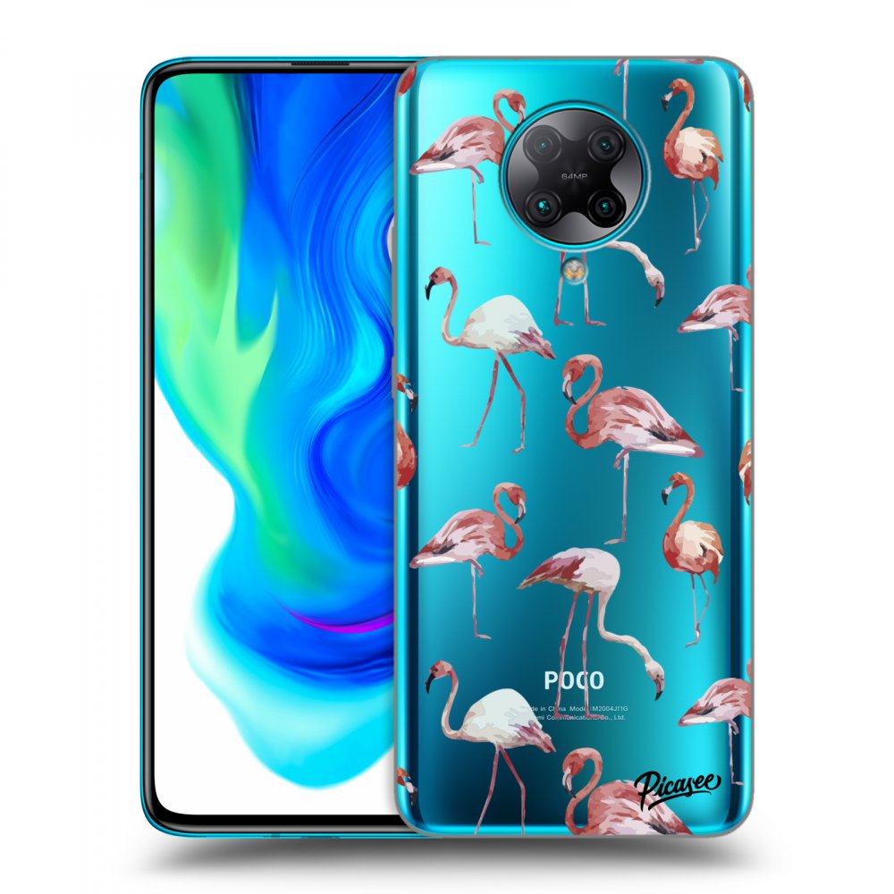 Picasee Xiaomi Poco F2 Pro Hülle - Transparentes Silikon - Flamingos