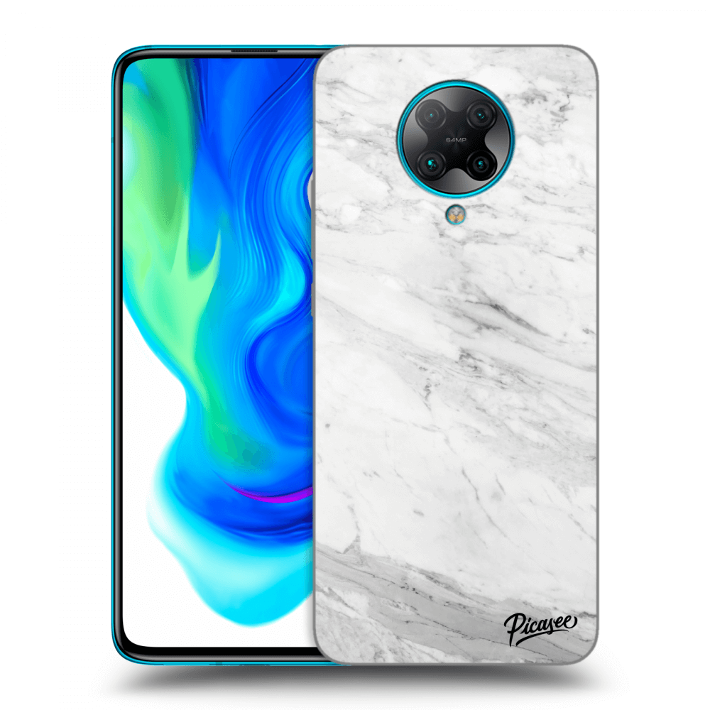 Picasee Xiaomi Poco F2 Pro Hülle - Schwarzes Silikon - White marble