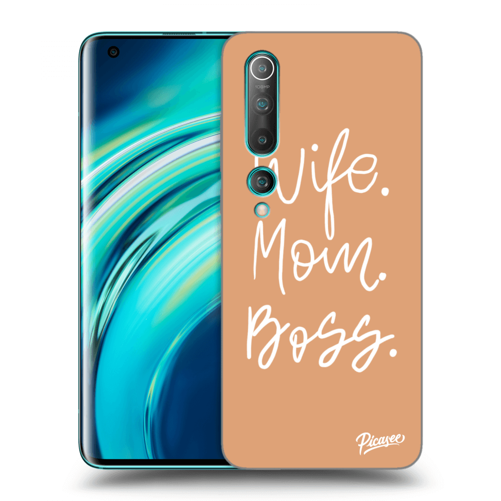 Picasee Xiaomi Mi 10 Hülle - Schwarzes Silikon - Boss Mama