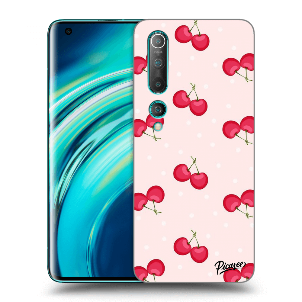 Picasee Xiaomi Mi 10 Hülle - Schwarzes Silikon - Cherries