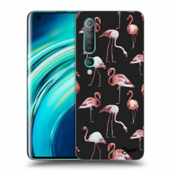 Picasee Xiaomi Mi 10 Hülle - Schwarzes Silikon - Flamingos
