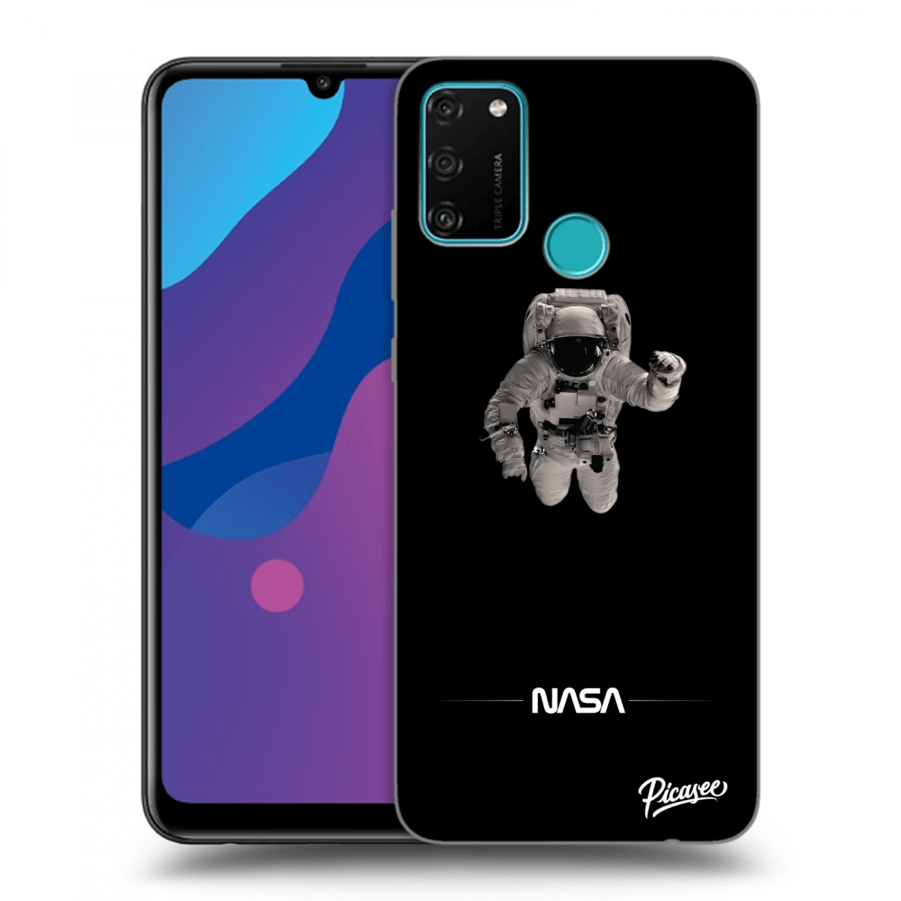 Picasee Honor 9A Hülle - Schwarzes Silikon - Astronaut Minimal