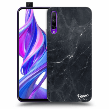 Picasee Honor 9X Pro Hülle - Transparentes Silikon - Black marble
