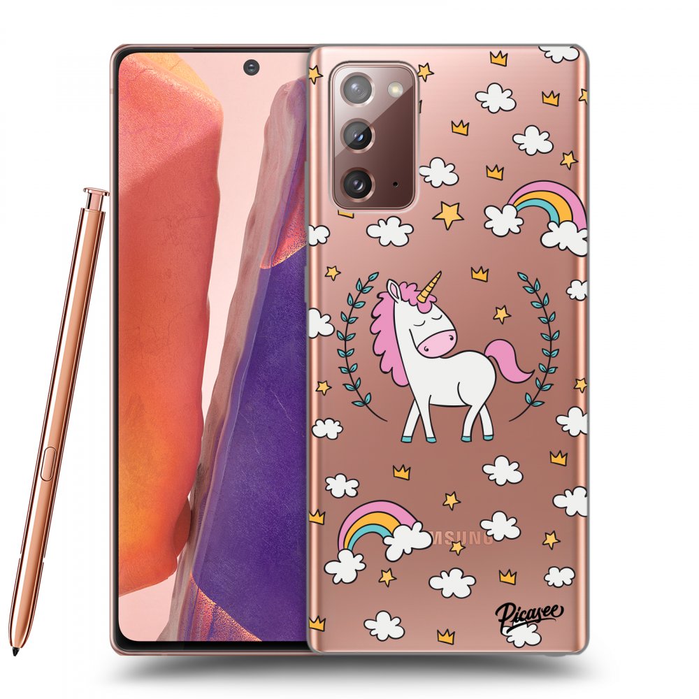 Picasee Samsung Galaxy Note 20 Hülle - Transparentes Silikon - Unicorn star heaven