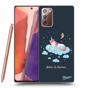 Picasee Samsung Galaxy Note 20 Hülle - Schwarzes Silikon - Believe In Unicorns