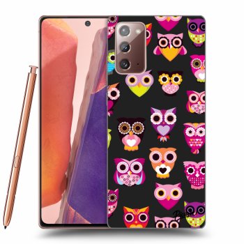 Picasee Samsung Galaxy Note 20 Hülle - Schwarzes Silikon - Owls