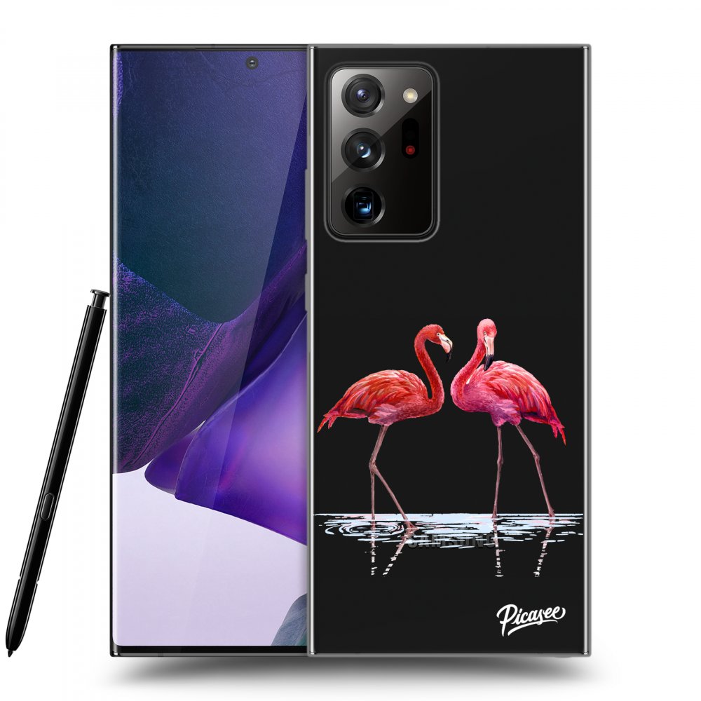 Picasee Samsung Galaxy Note 20 Ultra Hülle - Transparentes Silikon - Flamingos couple