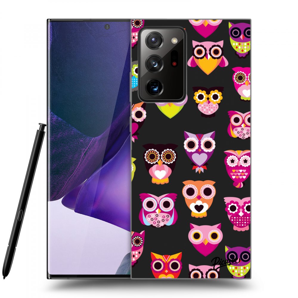 Picasee Samsung Galaxy Note 20 Ultra Hülle - Schwarzes Silikon - Owls