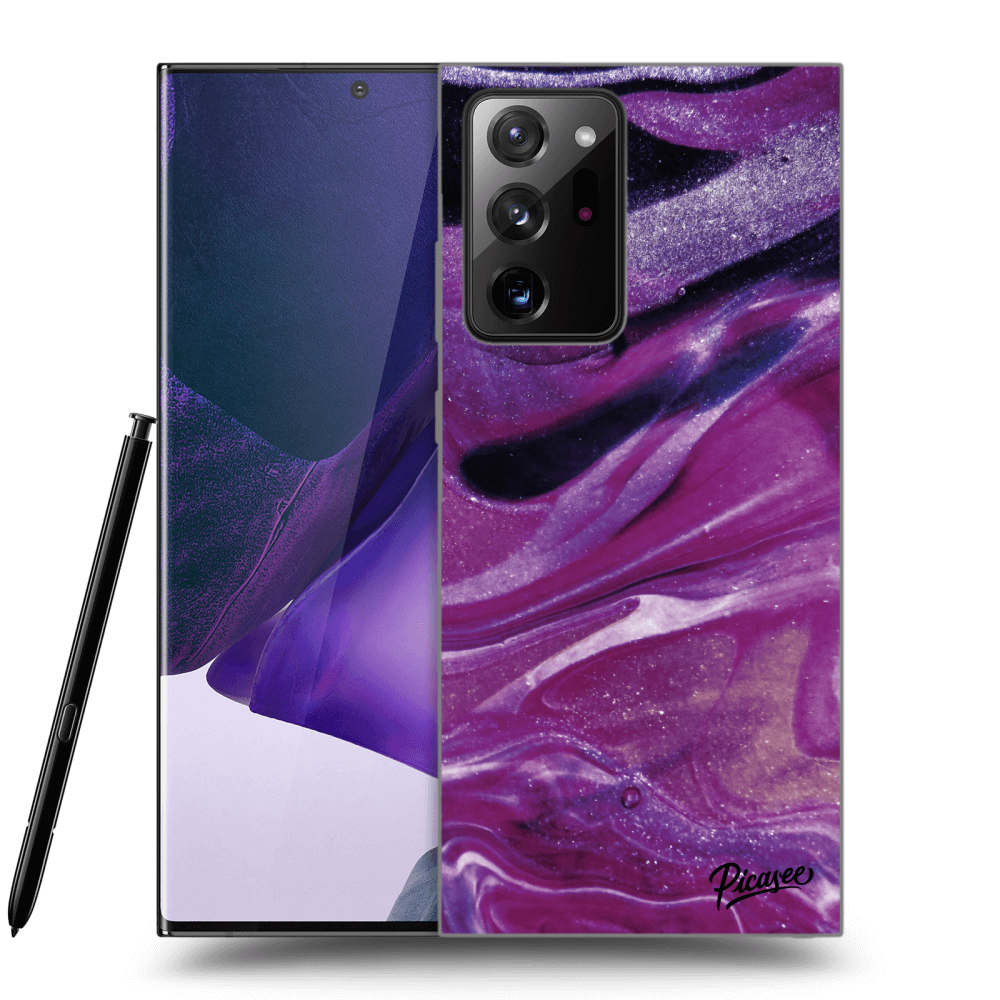 Picasee Samsung Galaxy Note 20 Ultra Hülle - Schwarzes Silikon - Purple glitter
