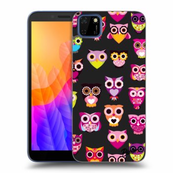 Picasee Huawei Y5P Hülle - Schwarzes Silikon - Owls
