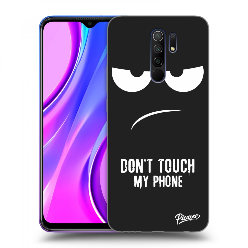 Picasee Xiaomi Redmi 9 Hülle - Schwarzes Silikon - Don't Touch My Phone