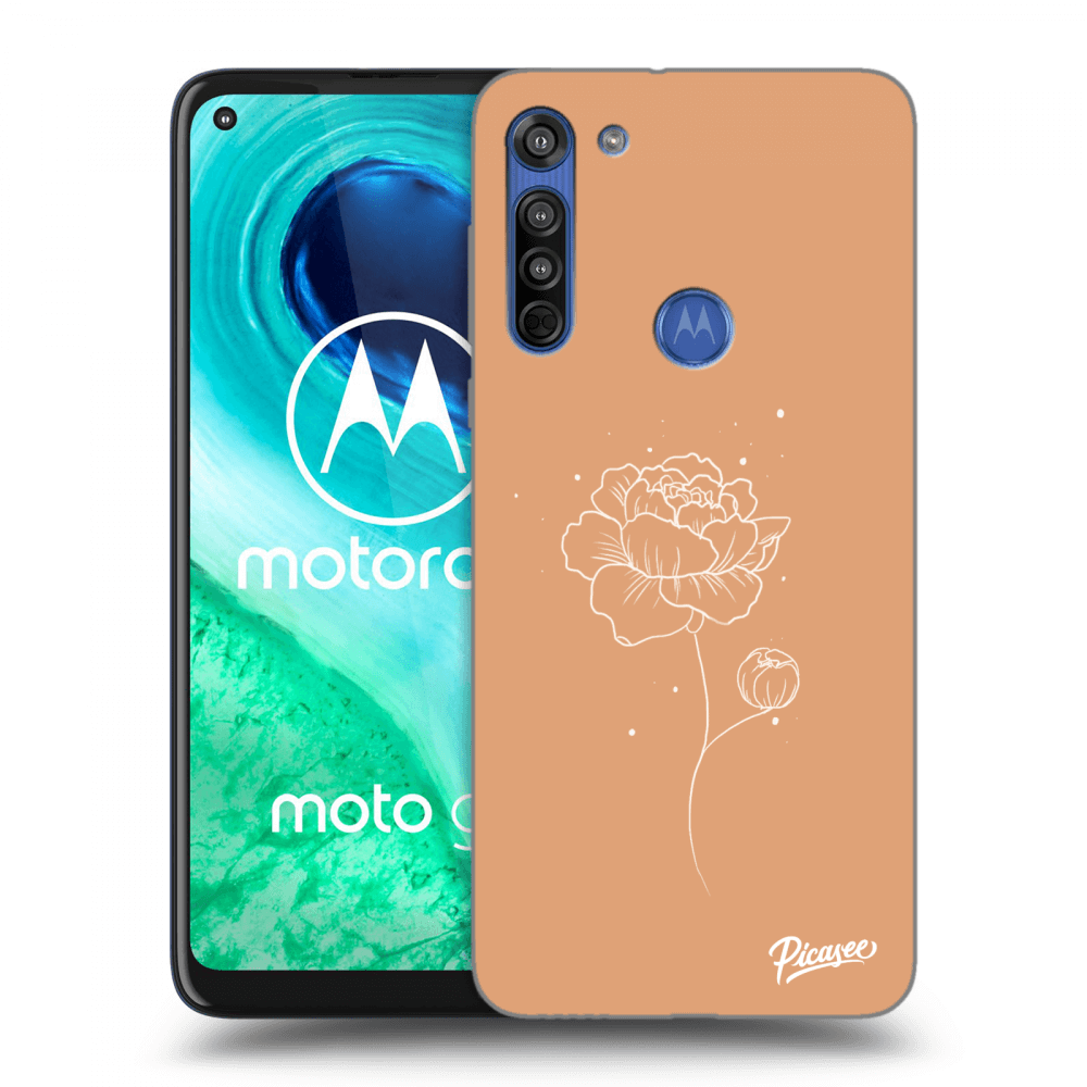 Picasee Motorola Moto G8 Hülle - Transparentes Silikon - Peonies