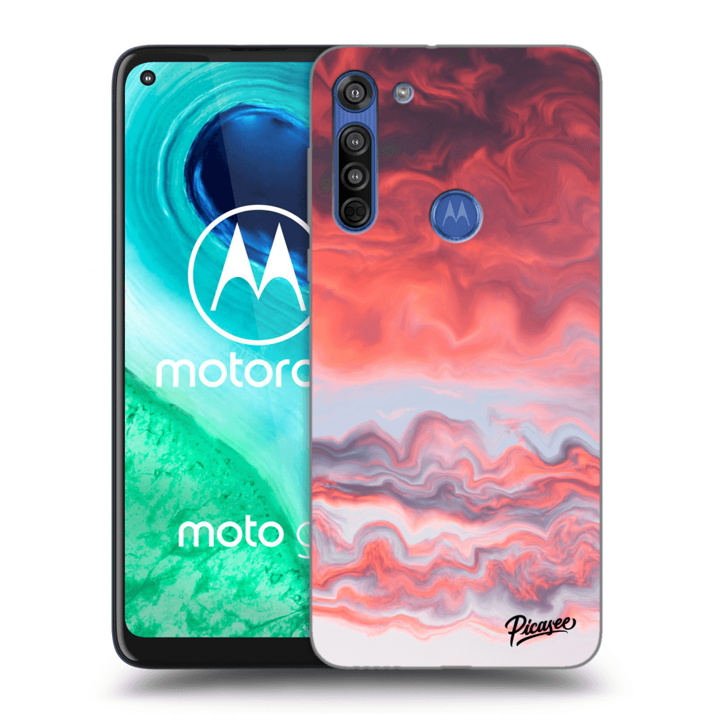 Picasee Motorola Moto G8 Hülle - Schwarzes Silikon - Sunset