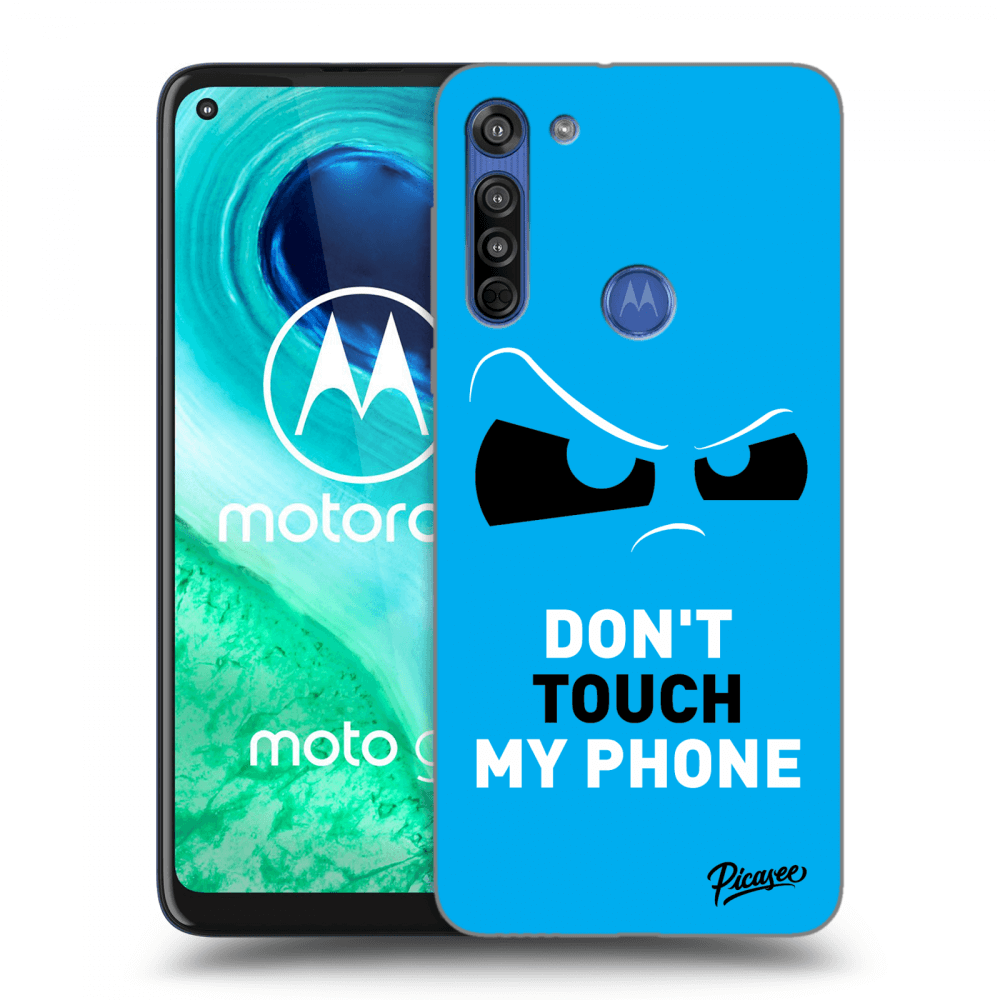 Picasee Motorola Moto G8 Hülle - Schwarzes Silikon - Cloudy Eye - Blue