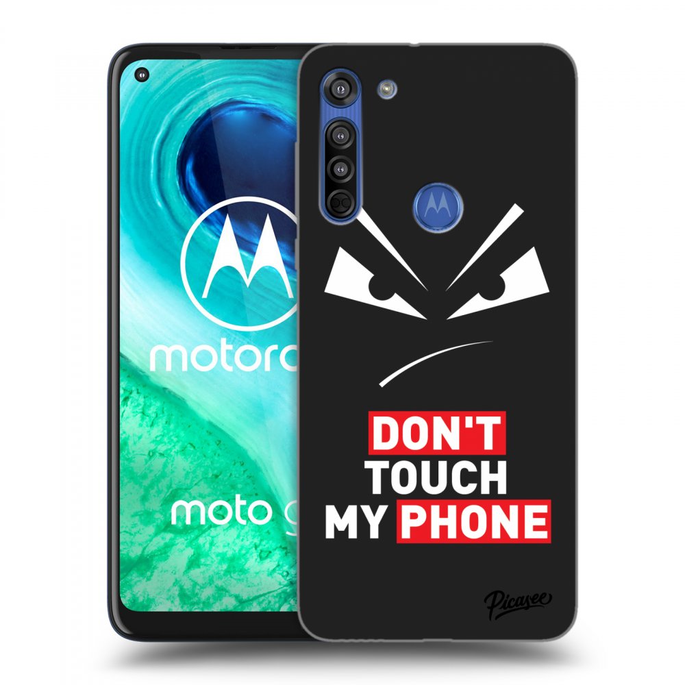 Picasee Motorola Moto G8 Hülle - Schwarzes Silikon - Evil Eye - Transparent