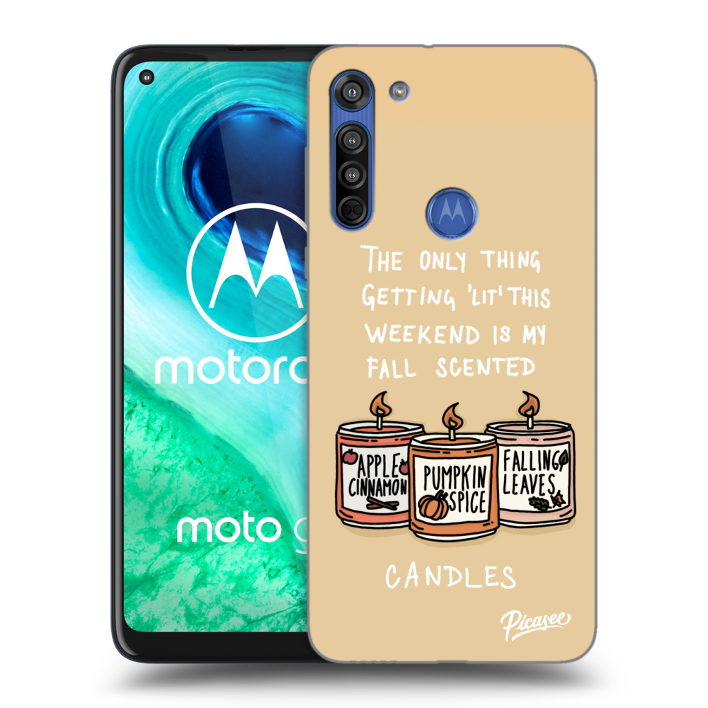 Picasee Motorola Moto G8 Hülle - Transparentes Silikon - Candles